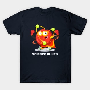 Superhero atom character SCIENCE rules T-Shirt